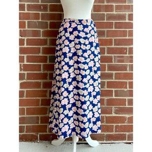 Vintage Silk Floral Maxi Skirt